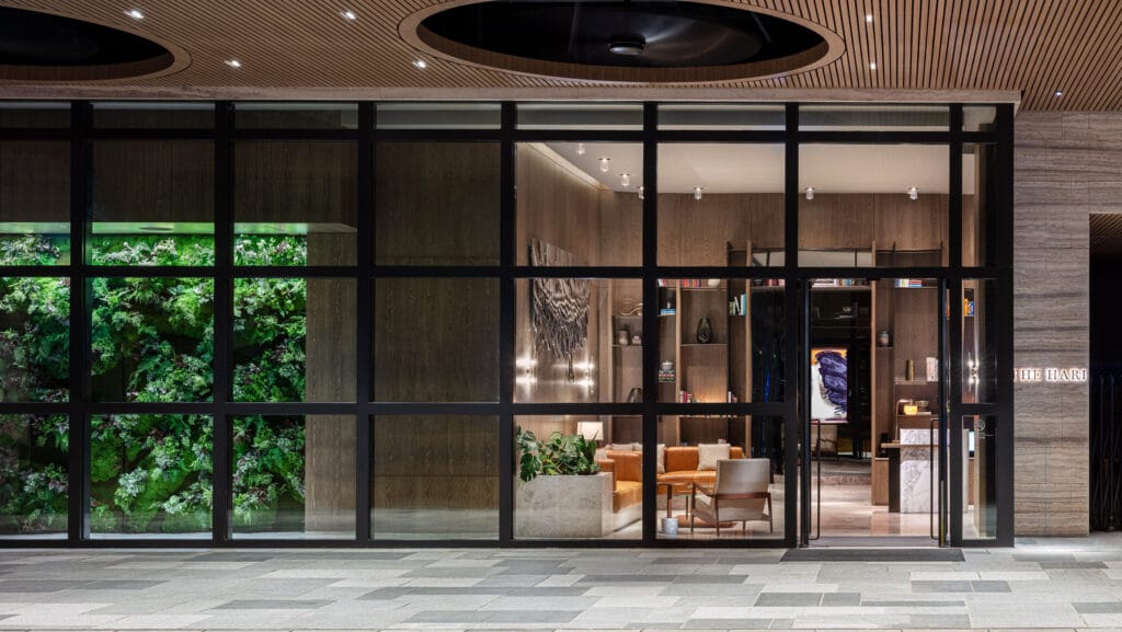 The Hari Hong Kong entrance lobby designed by Tara Bernerd & Partners