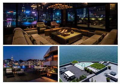 Signature suite with private terrace and Victoria Harbour view at Regent Hong Kong
