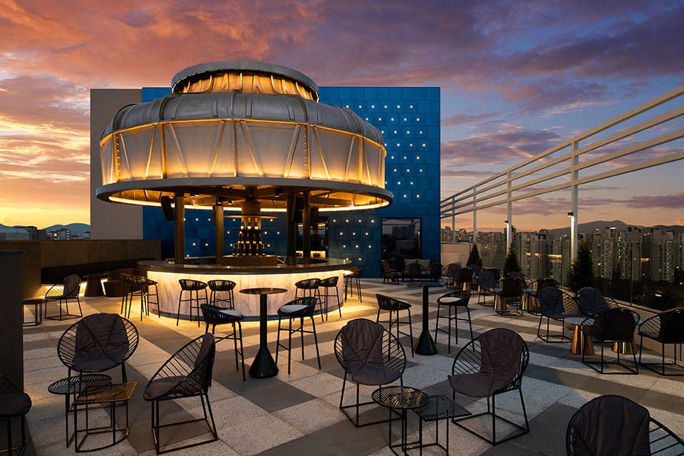 Privilege rooftop bar at Mondrian Seoul Itaewon
