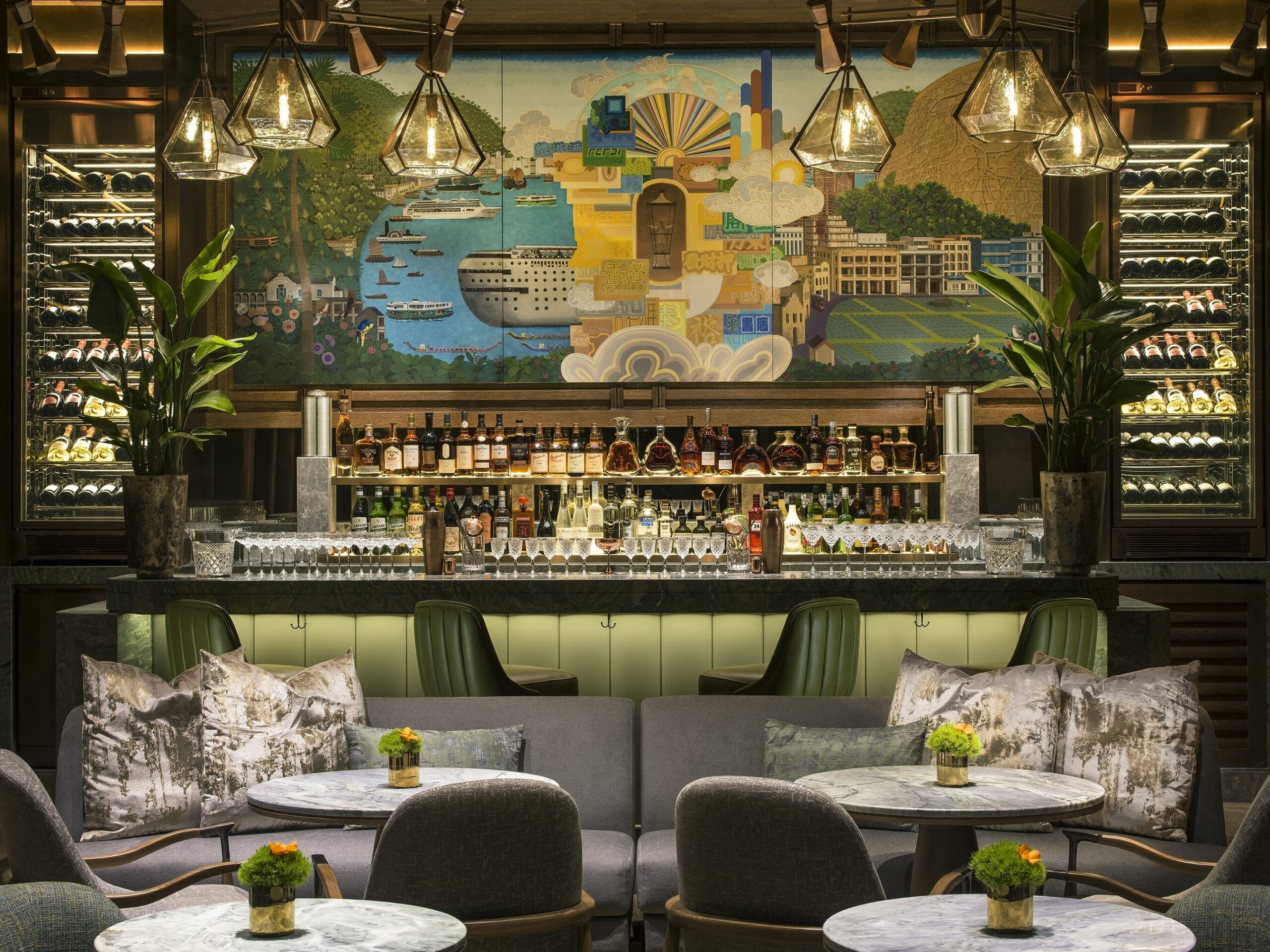 Mural behind The St. Regis Bar at The St. Regis Hong Kong