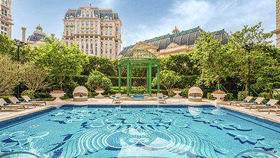 Grand Lisboa Palace Macau outdoor swimming pool at the hotel health club