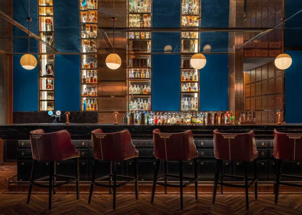 Bar counter at MO Bar, Mandarin Oriental Wangfujing, Beijing
