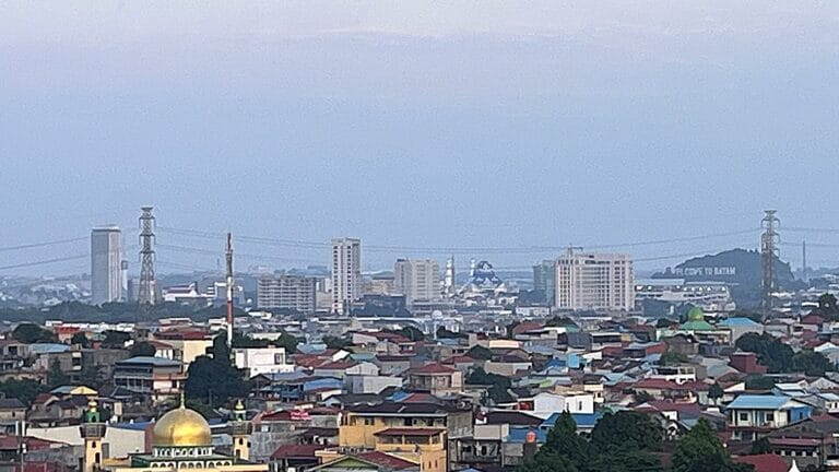 Skyline of Batam Centre, Indonesia, seen from Jalan Yos Sudarso