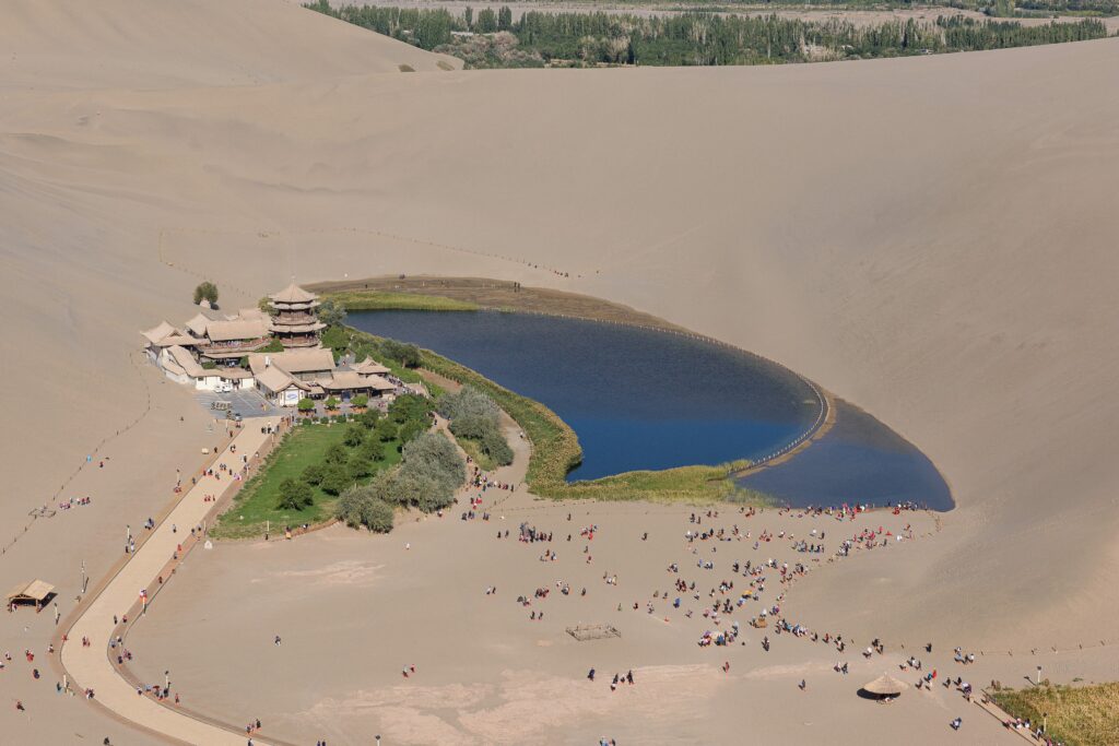 Crescent Lake and the Mingsha dunes, Dunhuang
