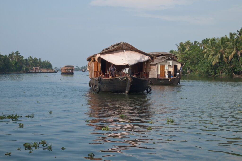 Houseboats on the backwaters, Kerala